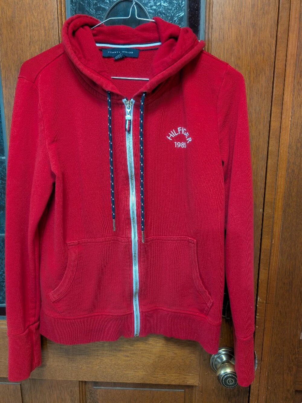 Womens red hoodie, size Small